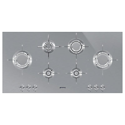 Smeg PXL6106 Dolce Stil Novo Gas Hob, Stainless Steel